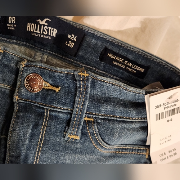 Hollister High Rise Jean Legging Jegging 0R / 24 W - Picture 3 of 3